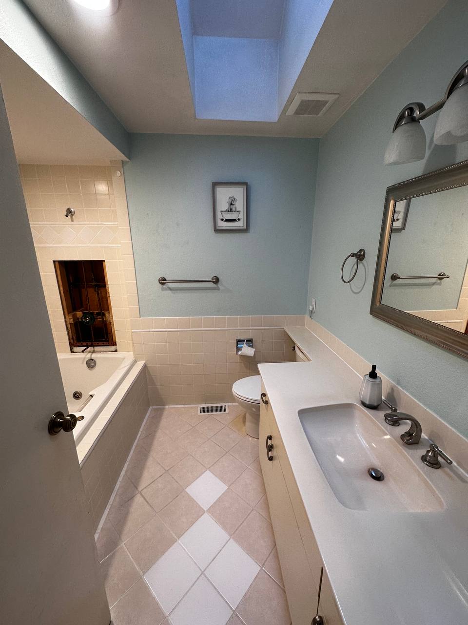 Bathroom Vanity Blue Walls