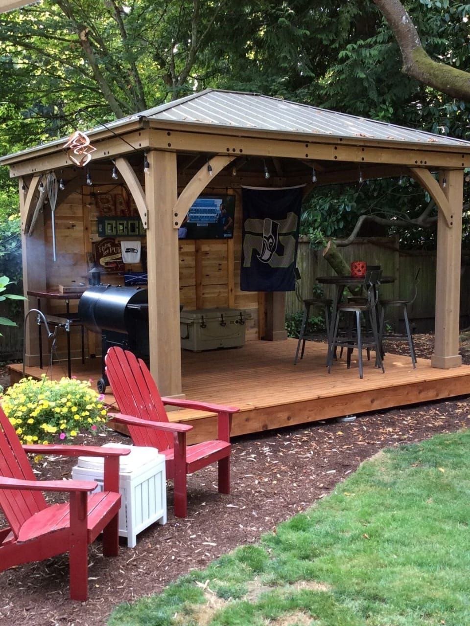 Backyard pavilion gazebo with BBQ kitchen The Woodlands