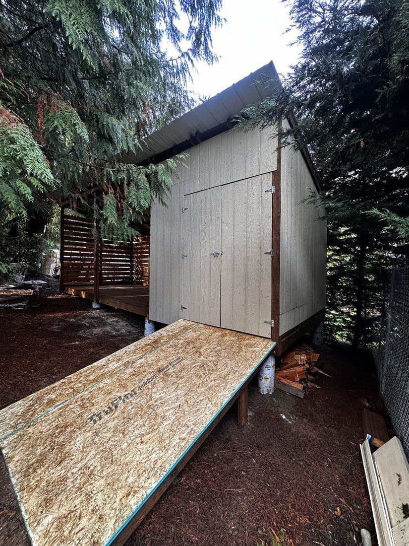 Cedar pergola side wall framing